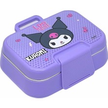 Wiggle Bento 1030ML Lunchbox Kuromi Lisanslı Tek Katlı 2 Bölmeli Paslanmaz Çelik Sefer Tası Yemek (M