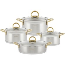 Orion Titanyum Gold 8 Parça Çelik Tencere Seti