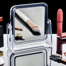 Akrilik Kare Makyaj Aynası, Akrilik Mini Makyaj Aynası - Kare Ayna, Şeffaf Ayna Şık ve Pratik Makyaj