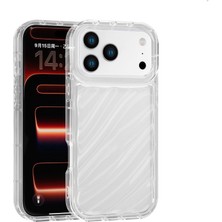 Fenza iPhone 17 Pro Uyumlu Telefon Kılıfı Kamera Çıkıntılı Kabartmalı Parlak Desenli Darbe Emici Silikon Kılıf