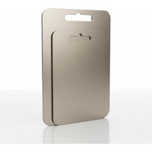 Are | 2'li Paslanmaz Çelik Kesme Doğrama Panosu (Tahtası) Seti – Gıda Temasına Uygun, Antibakteriyel