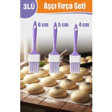Feyza Design 3'lü Silikon Fırça Seti, Çok Amaçlı ve Dayanıklı, 4-6 cm
