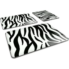 Feyza Design Şık 3'lü Zebra Desenli Cam Kesme Takımı, Pratik ve Dayanıklı Ürün