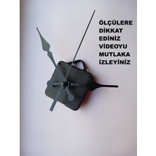 Cnr Shop Saat Mekanizması 18 mm Şaft Boyu Sessiz Çalışır Saat Makinesi Desenli Akrep-Yelkovan-Saniye-(Askılı)