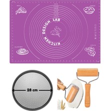 Feyza Design Mor Silikon Hamur Açma Matı ve Pizza Tepsisi ile Hamur Işleri Keyfi