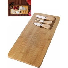 Feyza Design Bambu 4 Parça Peynir Servis ve Kahvaltı Sunum Seti 30X17CM