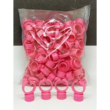 Özgürce 100 Adet Pembe Microblading ve Kirpik Boya Potu Seti, Kalıcı Makyaj Malzemeleri