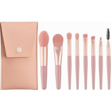 Özgürce 8'li Profesyonel Makyaj Fırça Seti, Rose Gold, Seyahat Çantalı, Çok Amaçlı