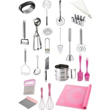 Feyza Design 22 Parça Mutfak Çeyiz Seti, Pratik ve Üst Kalite Ev Gereçleri