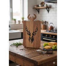 Feyza Design Geyik Figürlü Sunum Tepsisi, 24X45 Cm, Şık ve Kullanışlı Epoksi Tasarım