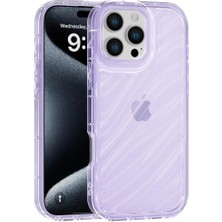 Fenza iPhone 16 Pro Max Uyumlu Telefon Kılıfı Kamera Çıkıntılı Kabartmalı Parlak Desenli Darbe Emici Silikon Kılıf