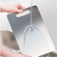 Feyza Design Paslanmaz Çelik Kesme Tahtası 24X15 Cm, Mutfak Doğrama Tahtası