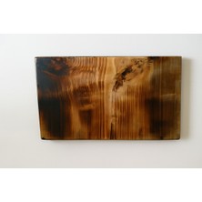 Feyza Design El Yapımı Doğal Ladin Ağacı Kesme Tahtası 18X32 Cm, Tek Parça, Özgün Desenli