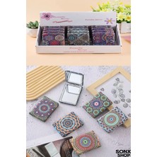 Özgürce 6'lı Mandala Desenli Katlanabilir Çift Taraflı Makyaj Aynası Seti