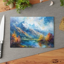 Feyza Design Şık Temperli Cam Kesme Tahtası, Kaymaz ve Kolay Temizlenir