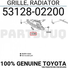 TŞT Toyota Corolla- Hb- 2020-2022  Ön Tampon Panjuru Sıyah (Çeki Demirri Kapaklı)(Tw) Oem No (5311212420)