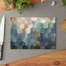 Feyza Design Sanatsal Desenli Cam Kesme Tahtası Seti, Temperli, Kaymaz, Çizilmeyen Yüzey
