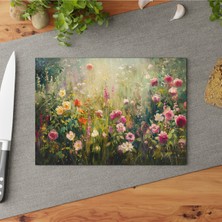 Feyza Design Doğadan Esinlenen Kaymaz Yüzeyli Temperli Cam Kesme Tahtası