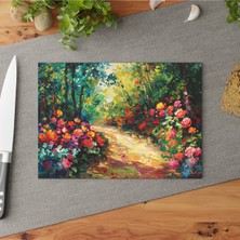 Feyza Design Şık Temperli Cam Kesme Tahtası, Kaymaz Yüzeyli ve Kolay Temizlenir