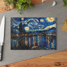 Feyza Design Şık Temperli Cam Kesme Tahtası, Çizilmez ve Kaymaz Yüzey, Kolay Temizlenir