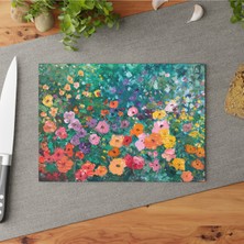 Feyza Design Pastel Dokulu Cam Kesme Tahtası, Şık ve Dayanıklı Tasarım