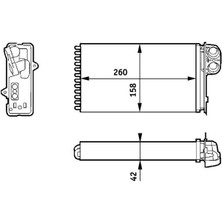 Behr Matrixzn Kalorifer Radyatörü Mgn (97-99) Scenic (01-03) 1.4-1.6-1.9-2.0 16V (260X158)