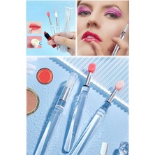 Özgürce 3’lü Silikon Ruj ve Göz Fırçası Seti, Pürüzsüz Dudak ve Göz Boyama