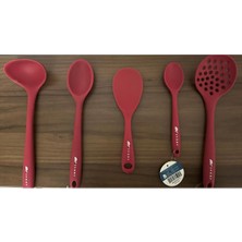 Feyza Design Şık 5'li Kaşık ve Kevgir Seti, Pratik ve Dayanıklı Mutfağınız Için