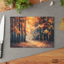 Feyza Design Canlı Afremov Temalı Temperli Cam Kesme Tahtası, Şık ve Dayanıklı