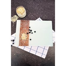 Feyza Design Şeritli Cam Kesme Tahtası, 25X35CM, Dayanıklı ve Şık Tasarım