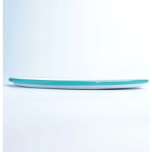 Emayra Emaye Pizza Tepsisi Beyaz Kordon Turkuaz 32 cm