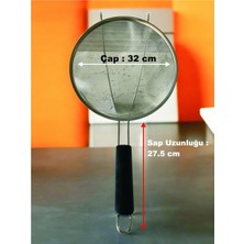 Feyza Design Çift Katlı 32 cm Paslanmaz Çelik Süzgeç, Pratik ve Dayanıklı Kullanım
