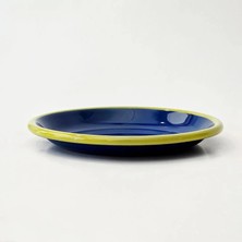 Emayra Emaye Tabak 20 cm Kobalt Kordon F. Yeşil