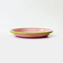 Emayra Emaye Tabak 20 cm Gül Kurusu Kordon F.yeşil