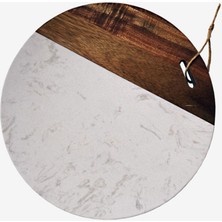 Feyza Design Doğal Ahşap ve Mermer Peynir Kesme ve Sunum Tahtası