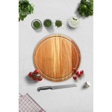 Feyza Design Çap 32CM Kanallı Cam Kesme Tahtası, Şık ve Pratik Kullanım