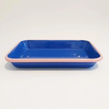 Emayra Emaye Meze Tabağı Kobalt Pembe 27 x 19 cm