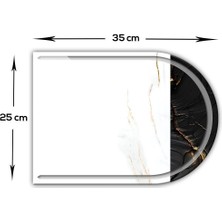 Feyza Design Kanallı Cam Kesme Tahtası, Oval Kenar, 25X35 Cm, Dayanıklı ve Şık Tasarım
