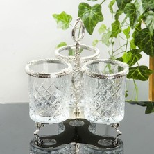 Çamlıca Home Kristal 3'lü Kaşıklık Gümüş