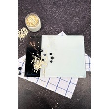Feyza Design Şeffaf Cam Kesme Tahtası 25X35CM, Dayanıklı ve Şık Tasarım