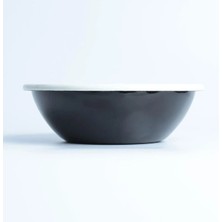 Emayra Emaye Salata Kasesi 20 cm | Siyah Kordon Beyaz