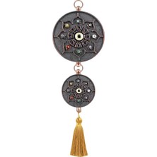 Emayra Ikili Nazar Boncuklu Duvar Süsü Füme Bakır | Yıldız Motifli