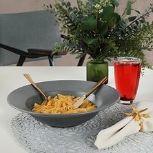 SHC4200 Keramika Mat Gri Makarna Tabağı 26 cm 644