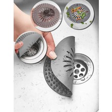 Feyza Design Pratik ve Temiz Kullanım Için Süzgeçli Silikon Lavabo Tıkacı