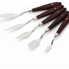 Feyza Design Dayanıklı Metal Pasta Sıvama Spatula Seti 5 Parça, Mutfak Için Ideal Araçlar
