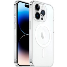 Gtc iPhone 14 Pro Max Uyumlu Şeffaf Sert Mika Sararma Yapmayan Magsafe Kılıf
