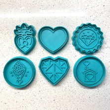 Feyza Design 6'lı Mega Aşk Koleksiyonu Kurabiye Kalıbı Seti, Şeker Hamuru ve Kil Şekillendirici