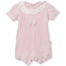 Bebetto Kız Bebek Kısa Tulum Fırfırlı Yaka Kısa Kol Lastikli