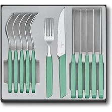 SHC4200 Victorinox Swiss Çatal Takımı, 12 Parça, Biftek/pizza Bıçağı, Sofra Çatalı, Yeş