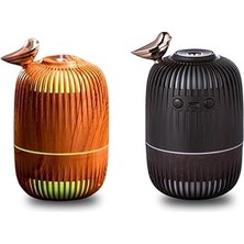 SHC4200 Kuş Figürlü Ahşap Buhar Difüzörü – LED Işıklı, Sessiz, Aromaterapi Uçucu Difüzörü ve Hava Nemle